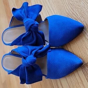 Ulla Johnson Royal Blue Heels with Bow Accent